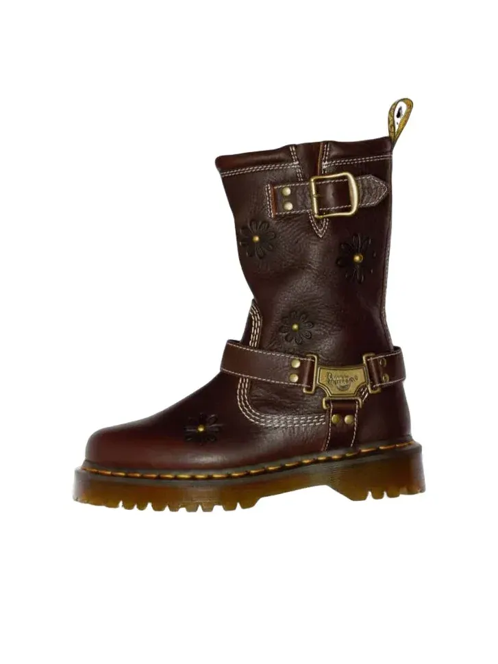 Ботинки Dr. Martens Anistone Hi Flower Rigger Boots — изображение 1 из 6, коричневый