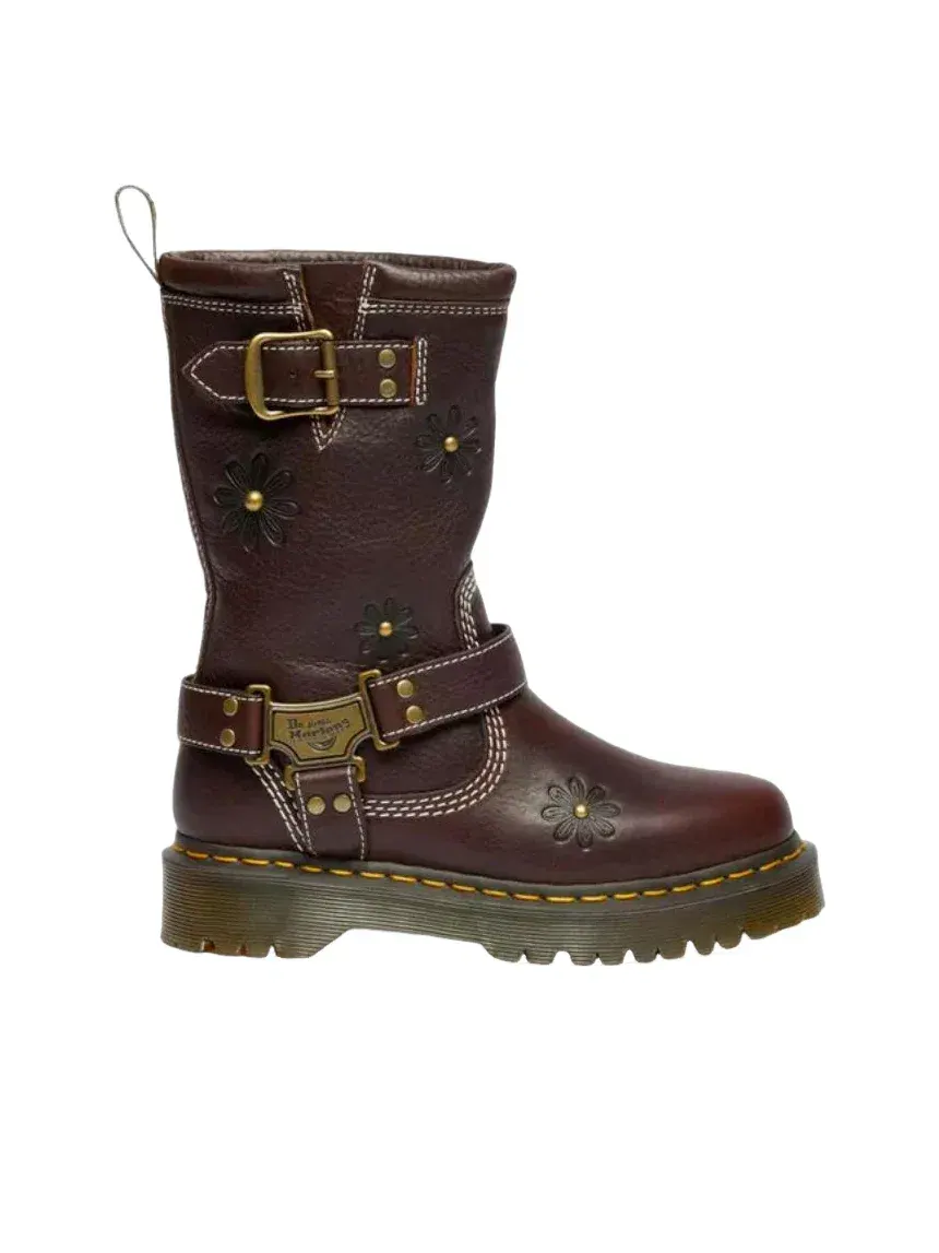 Ботинки Dr. Martens Anistone Hi Flower Rigger Boots — изображение 2 из 6, коричневый