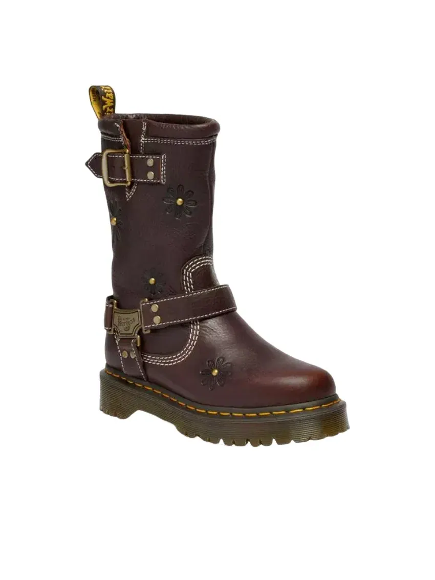 Ботинки Dr. Martens Anistone Hi Flower Rigger Boots — изображение 3 из 6, коричневый