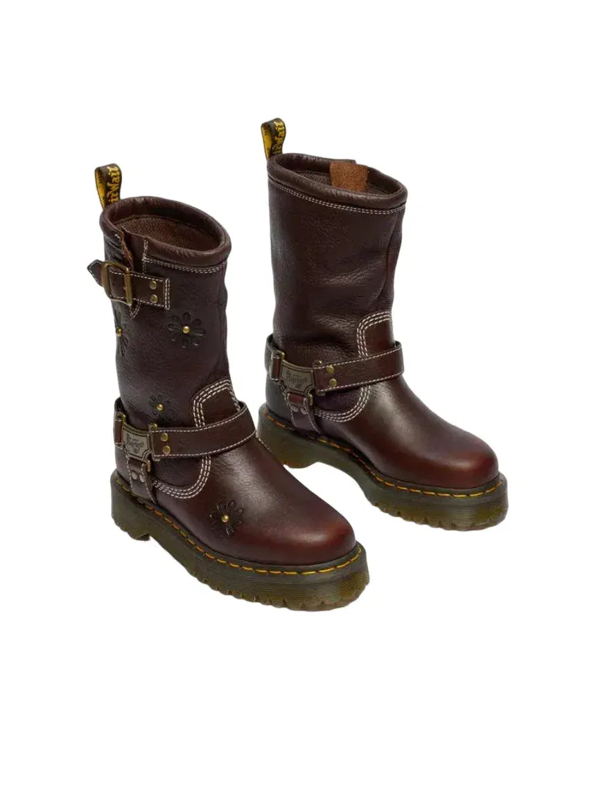 Ботинки Dr. Martens Anistone Hi Flower Rigger Boots — изображение 4 из 6, коричневый