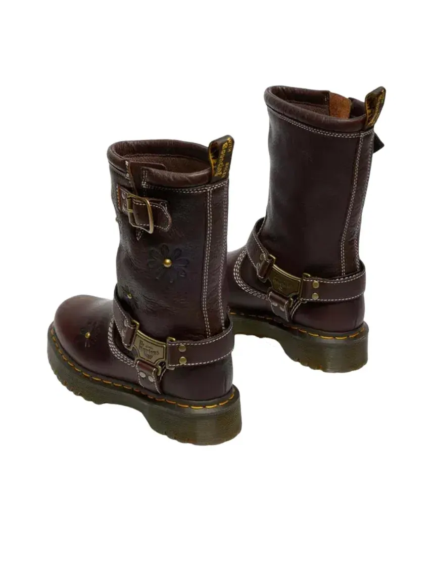 Ботинки Dr. Martens Anistone Hi Flower Rigger Boots — изображение 5 из 6, коричневый