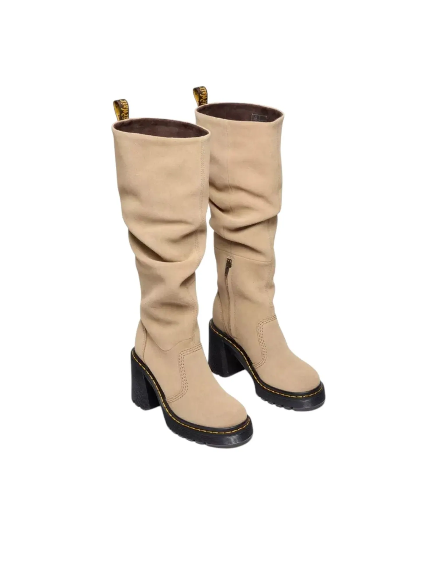 Ботинки женские Dr. Martens Kasey замшевые высокие на каблуке Savannah Tan — изображение 2 из 5, коричневый