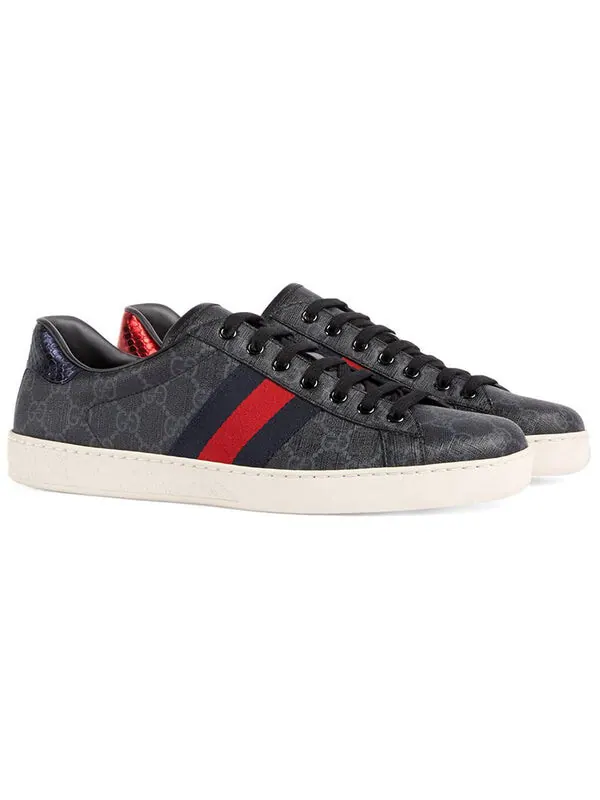 Кроссовки ace gg supreme 'black grey' Gucci — изображение 2 из 4, черный