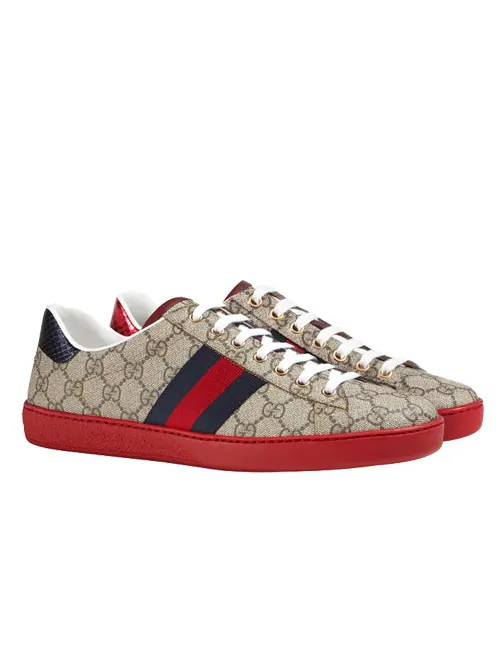 Кроссовки ace gg supreme Gucci — изображение 2 из 4, бежевый