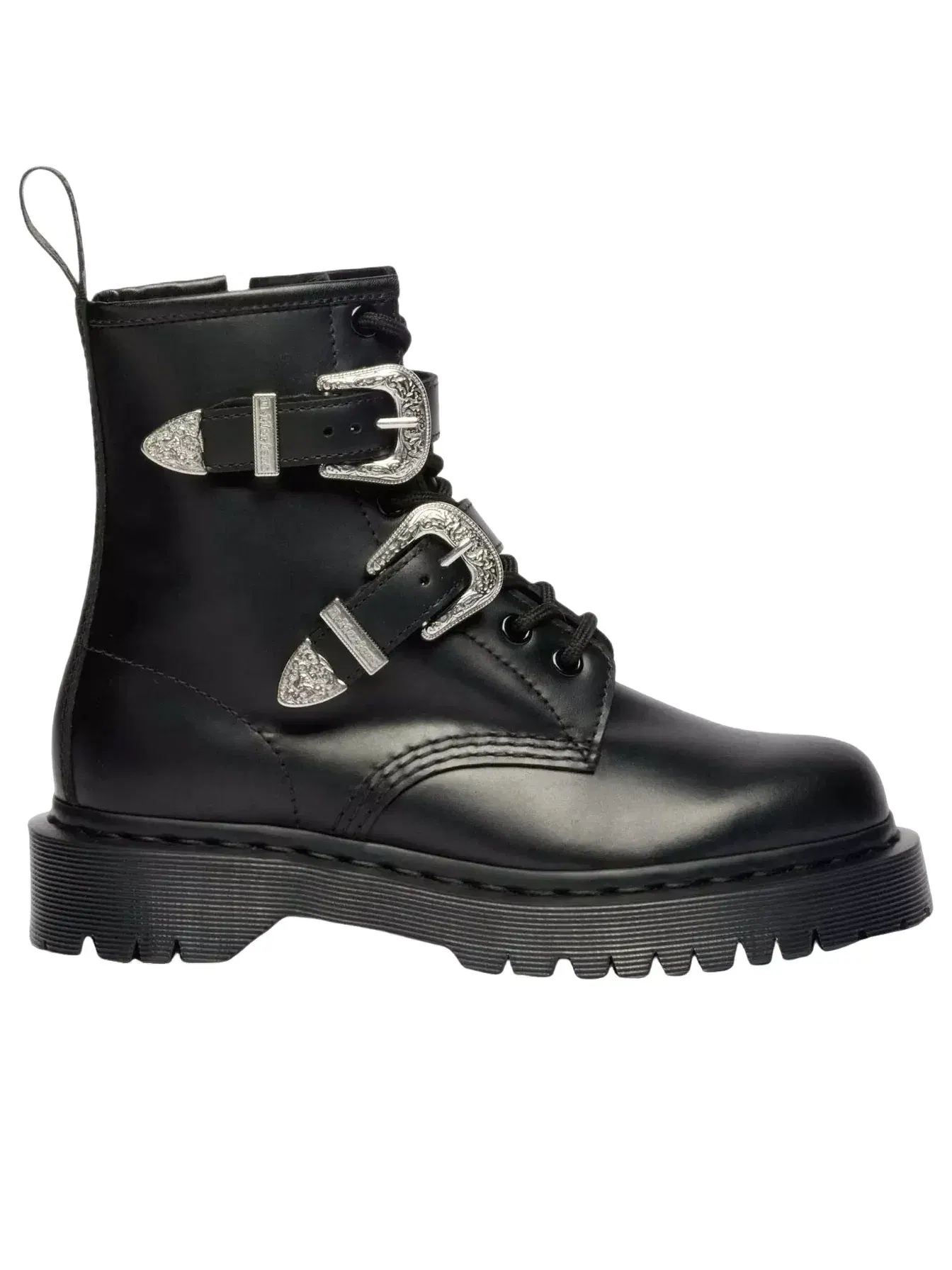 Ботинки женские Dr. Martens 1460 Western Buckle, кожаные — изображение 2 из 6, черный