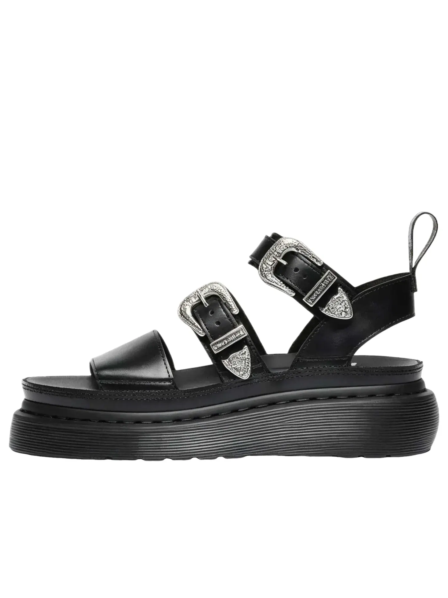 Сандалии женские Dr. Martens Gryphon Quad Leather, гладиаторы с платформой — изображение 1 из 6, черный