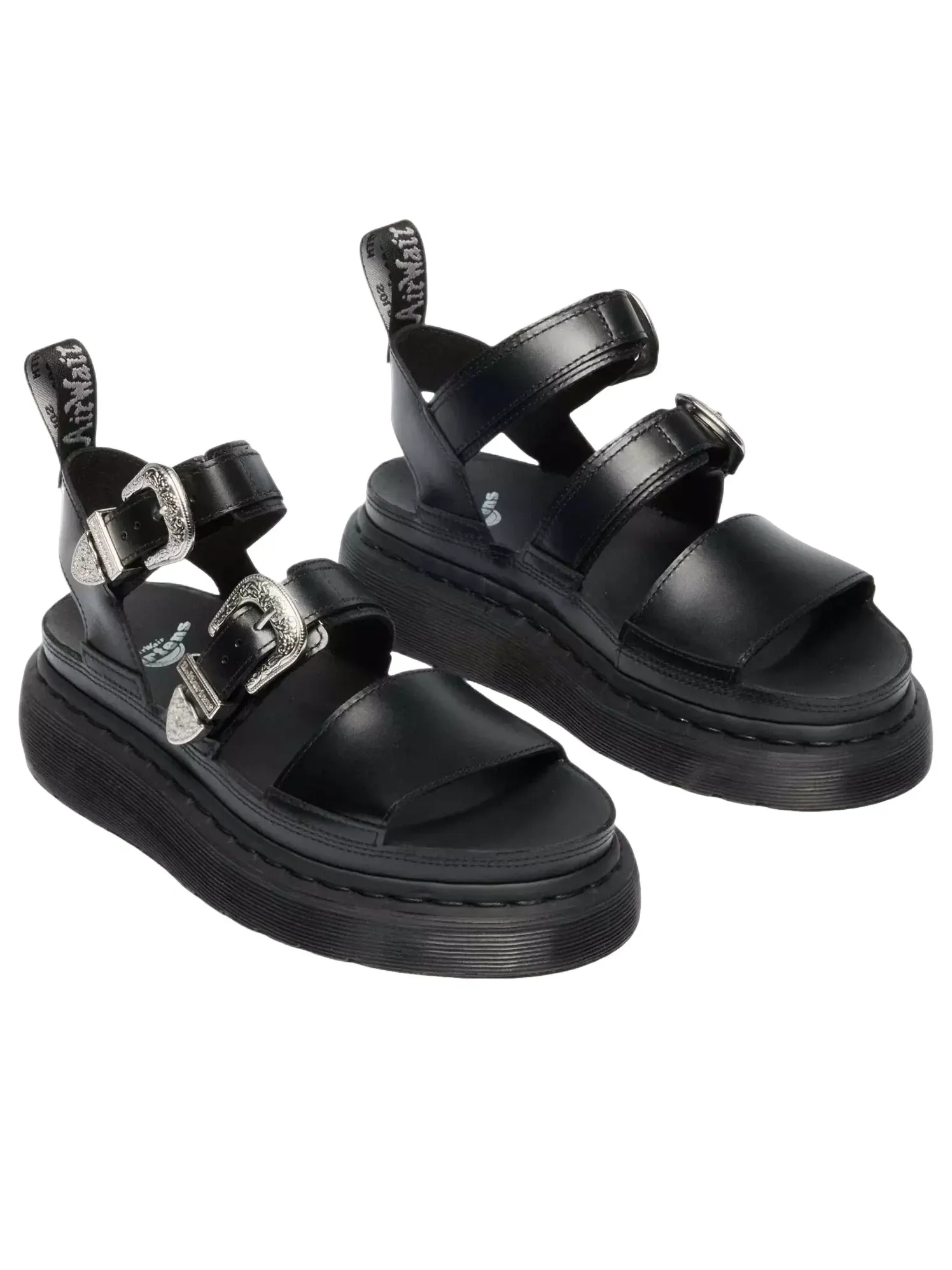 Сандалии женские Dr. Martens Gryphon Quad Leather, гладиаторы с платформой — изображение 3 из 6, черный