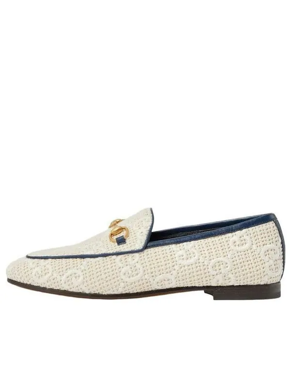 Кроссовки princetown gg-supreme canvas backless loafers 'cream' Gucci — изображение 1 из 1, белый