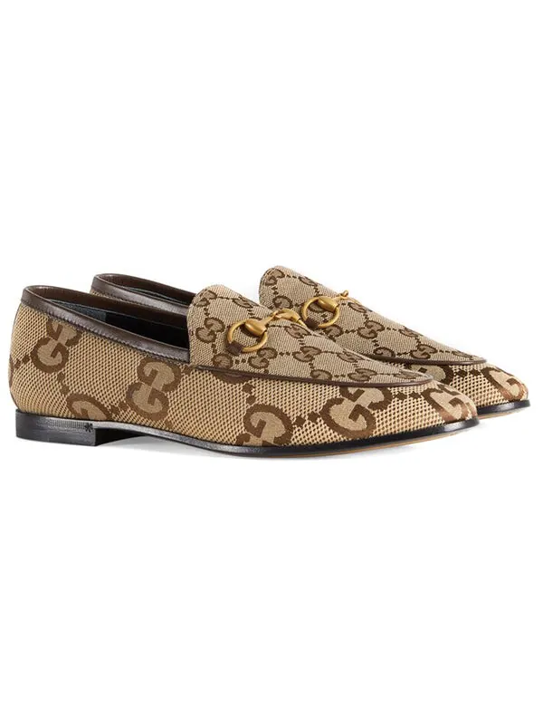Кроссовки jordaan jumbo gg loafer 'beige' Gucci — изображение 2 из 4, бежевый//золотистый