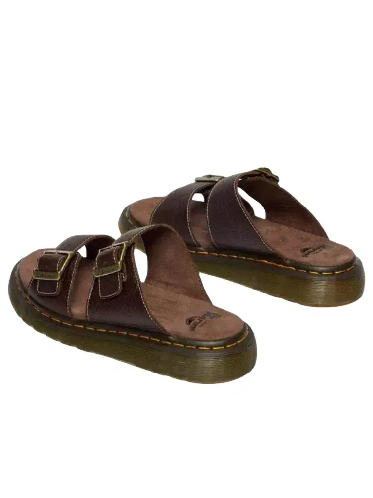 Сандалии-слайды мужские Dr. Martens Grizzly Leather, из натуральной кожи — изображение 2 из 7, коричневый