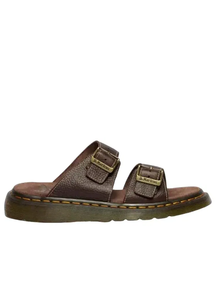 Сандалии-слайды мужские Dr. Martens Grizzly Leather, из натуральной кожи — изображение 4 из 7, коричневый
