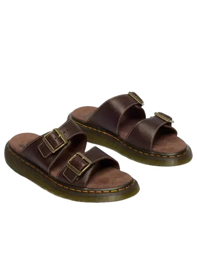 Сандалии-слайды мужские Dr. Martens Grizzly Leather, из натуральной кожи — изображение 6 из 7, коричневый