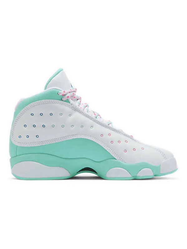 Кроссовки 13 retro 'aurora green' Air Jordan — изображение 2 из 4, белый//зеленый/розовый