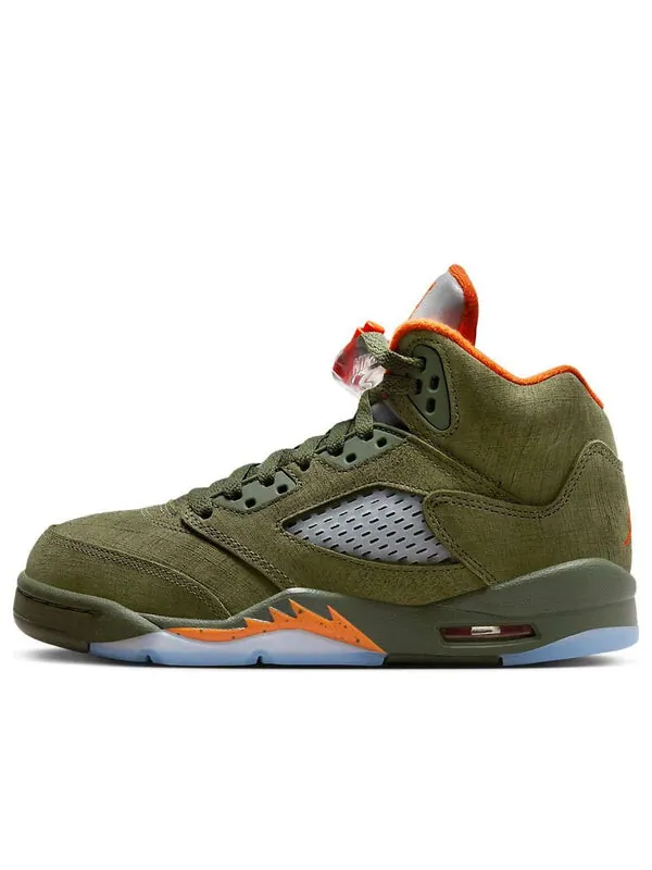 Кроссовки 5 ретро Air Jordan — изображение 1 из 4, оливковый/оранжевый