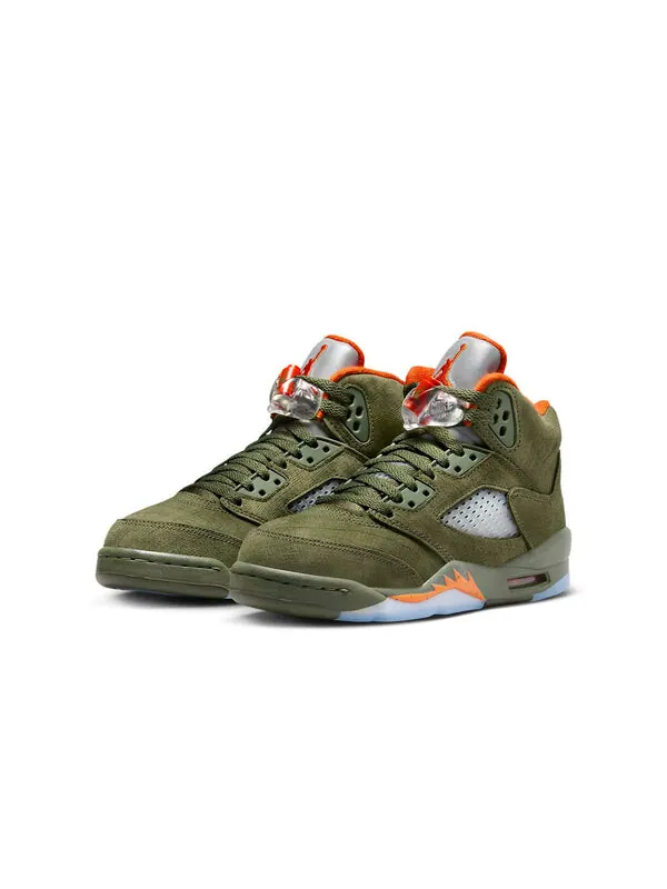 Кроссовки 5 ретро Air Jordan — изображение 2 из 4, оливковый/оранжевый