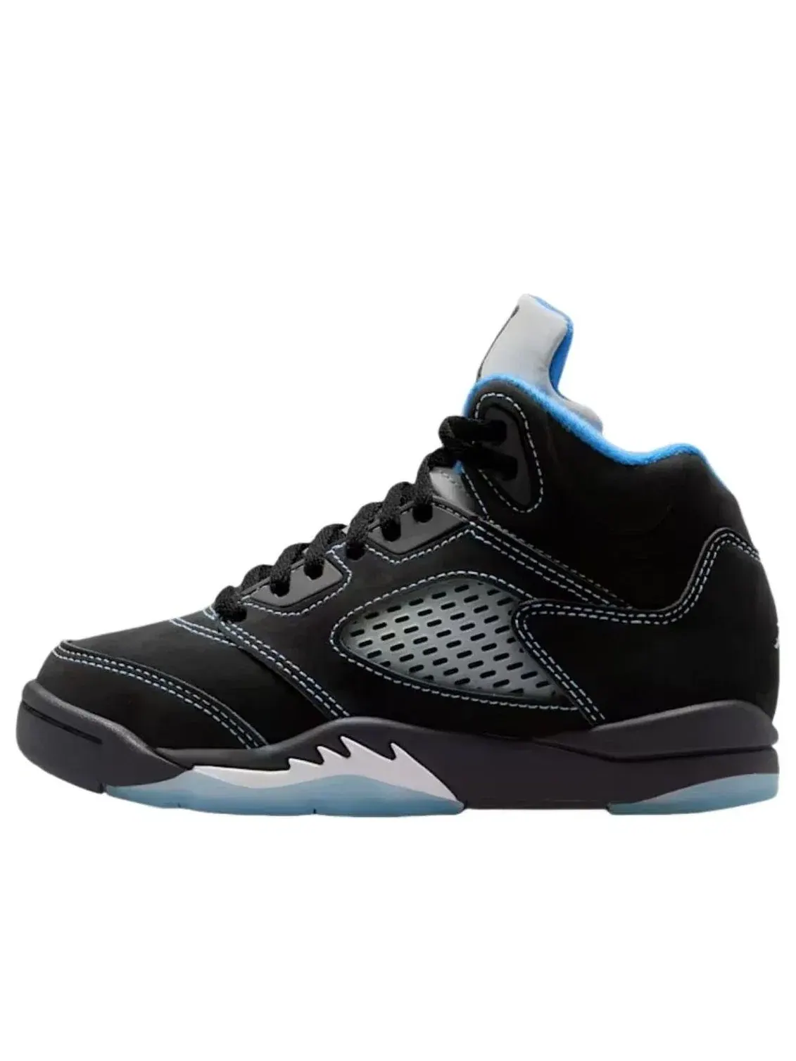 Детские кроссовки с кожаным верхом Air Jordan 5 Retro Black Carolina — изображение 1 из 6, черный