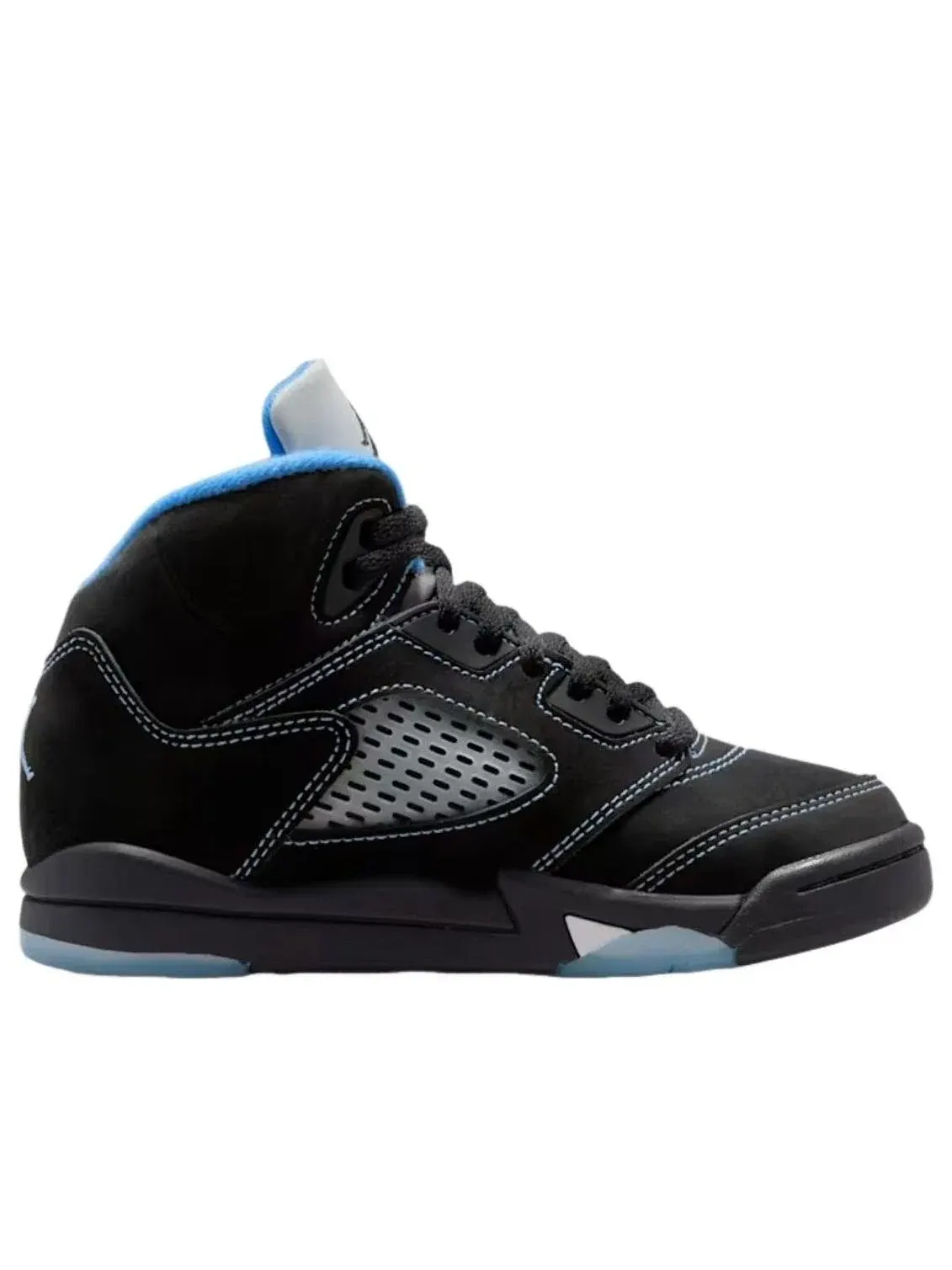 Детские кроссовки с кожаным верхом Air Jordan 5 Retro Black Carolina — изображение 2 из 6, черный