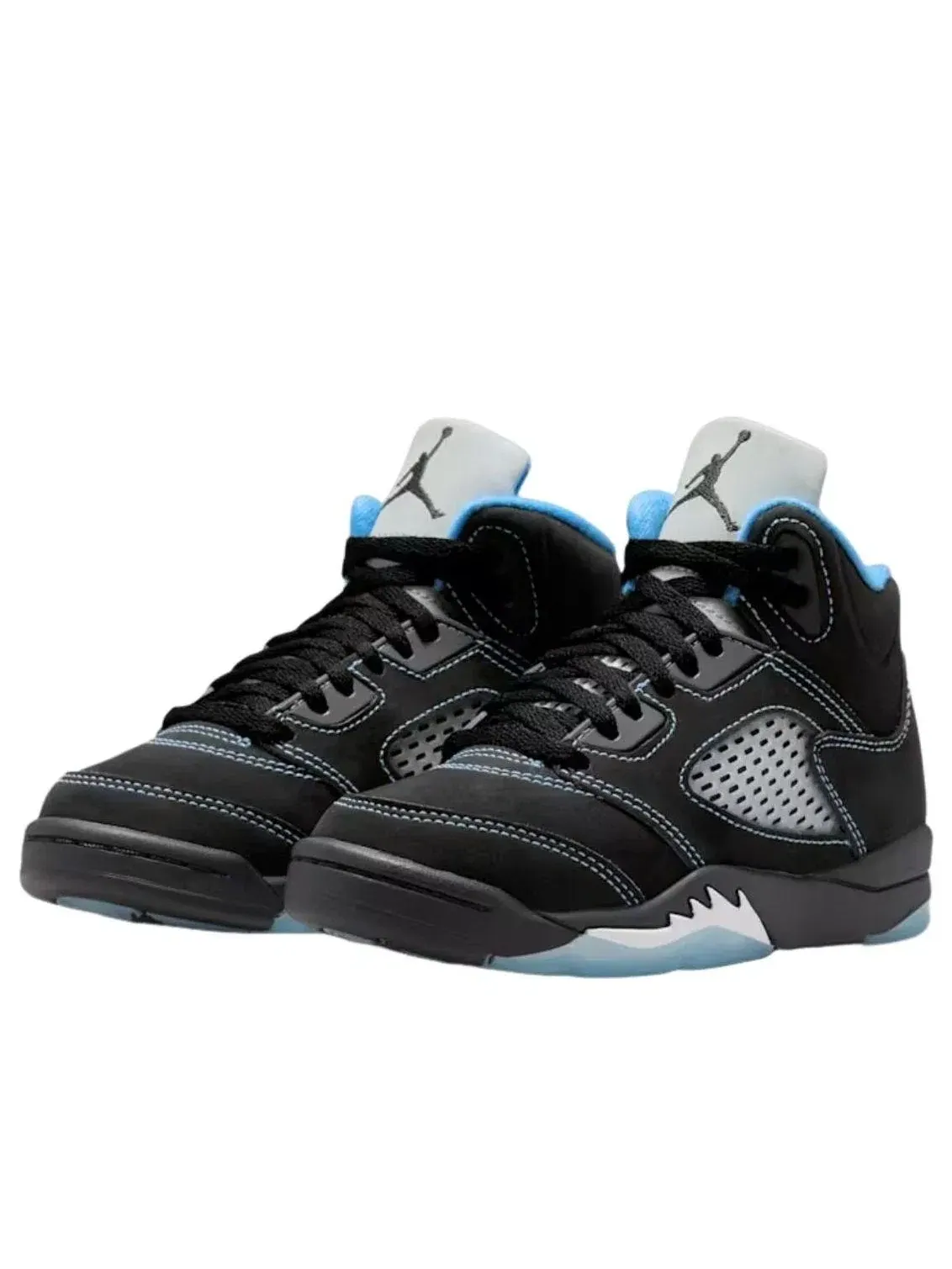 Детские кроссовки с кожаным верхом Air Jordan 5 Retro Black Carolina — изображение 4 из 6, черный
