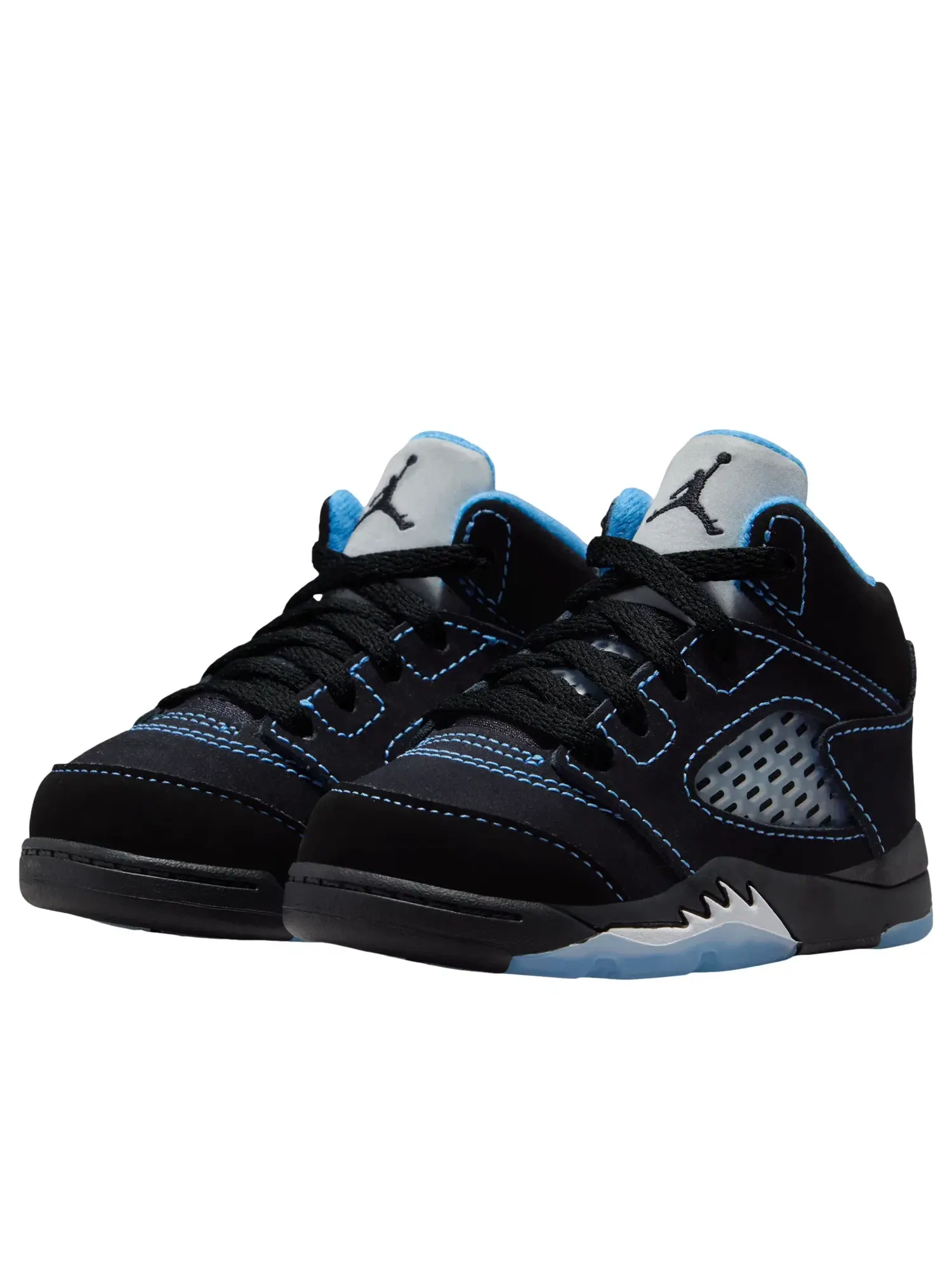 Детские кроссовки для малышей с кожаным верхом Air Jordan 5 Retro Black Carolina — изображение 5 из 7, черный
