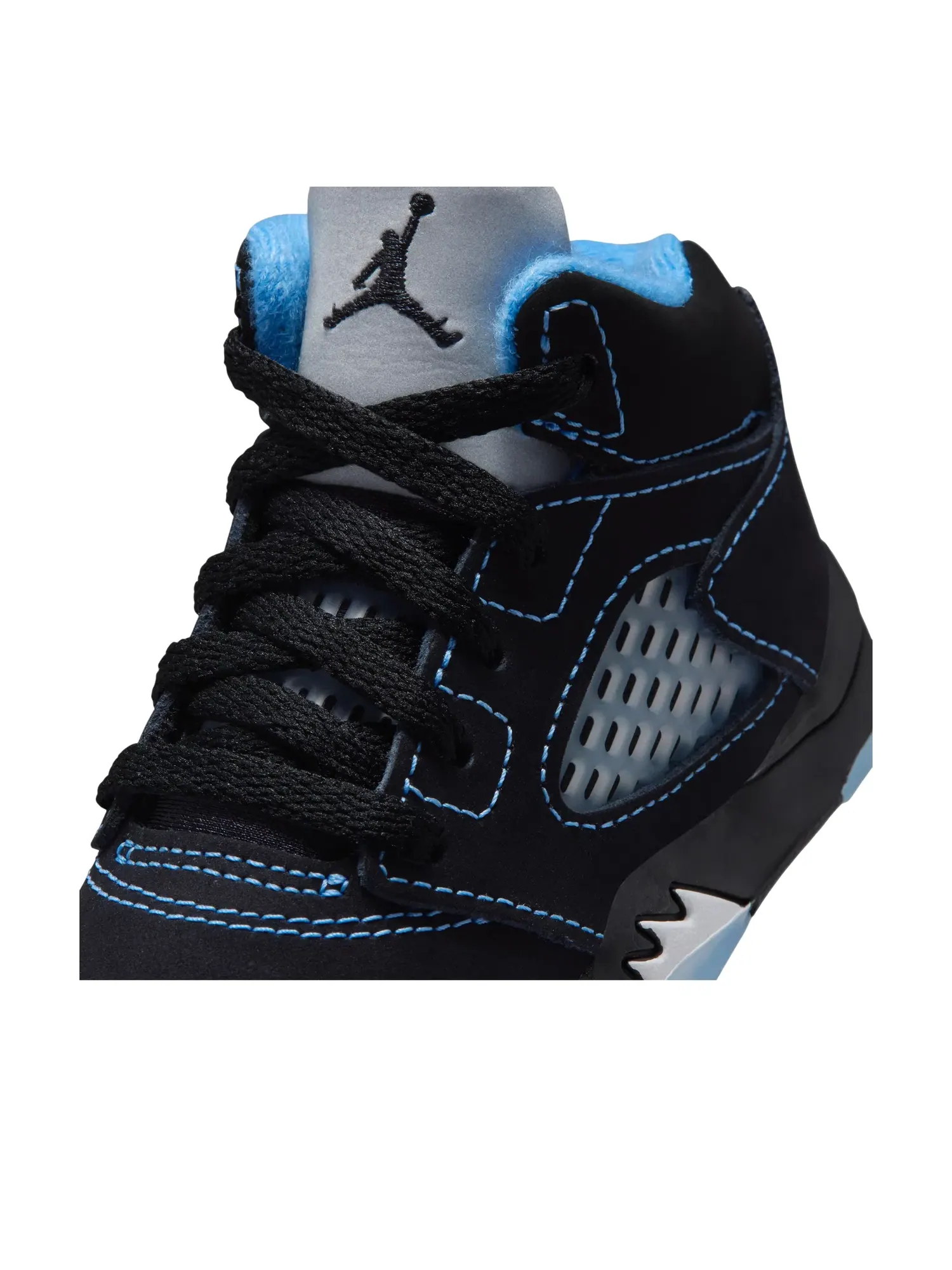 Детские кроссовки для малышей с кожаным верхом Air Jordan 5 Retro Black Carolina — изображение 7 из 7, черный