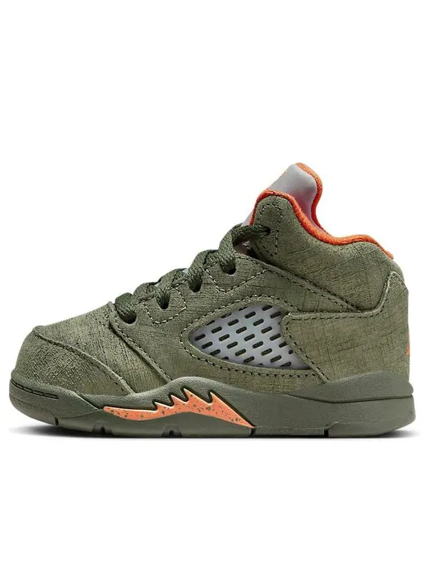 Кроссовки 5 ретро Air Jordan — изображение 1 из 4, оливковый/оранжевый