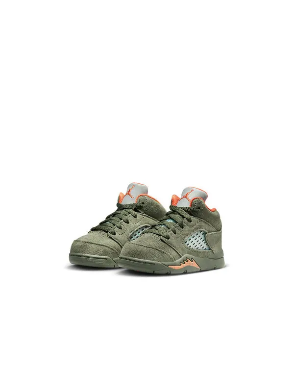 Кроссовки 5 ретро Air Jordan — изображение 2 из 4, оливковый/оранжевый