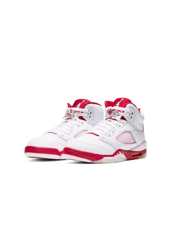 Кроссовки 5 ретро Air Jordan — изображение 3 из 4, белый/розовый/красный
