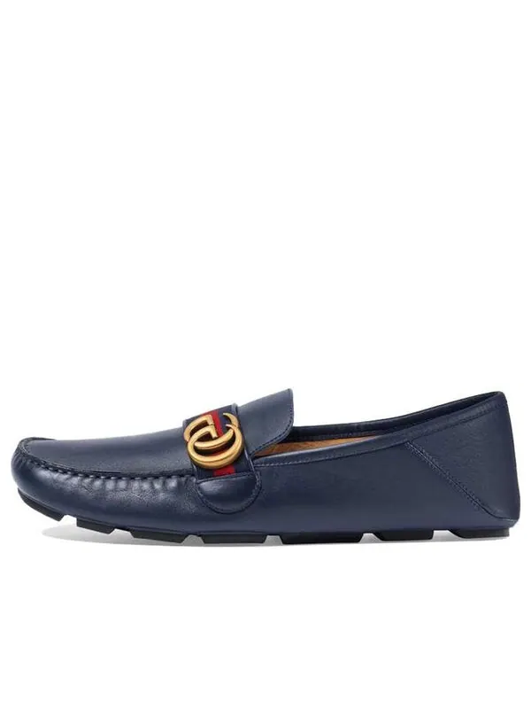 Кроссовки horsebit loafers moccasins 'navy' Gucci — изображение 1 из 4, темно-синий