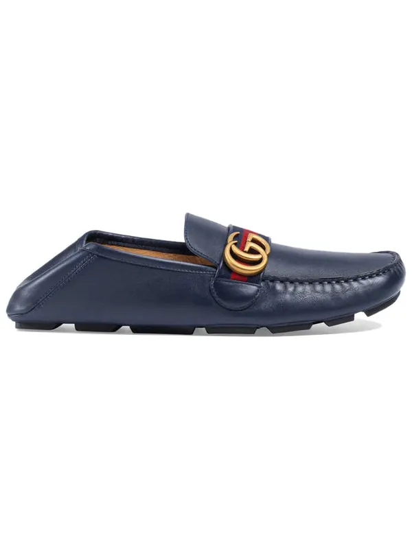 Кроссовки horsebit loafers moccasins 'navy' Gucci — изображение 2 из 4, темно-синий