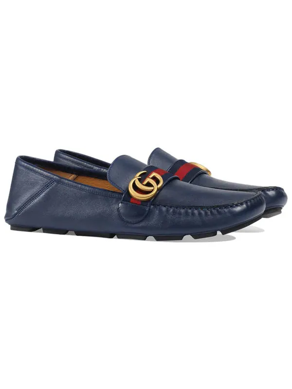 Кроссовки horsebit loafers moccasins 'navy' Gucci — изображение 3 из 4, темно-синий