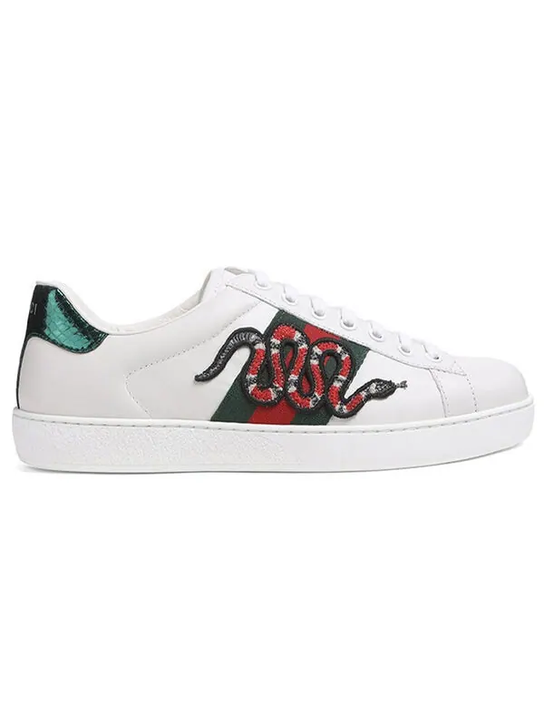 Кроссовки ace embroidered 'snake' Gucci — изображение 2 из 3, белый