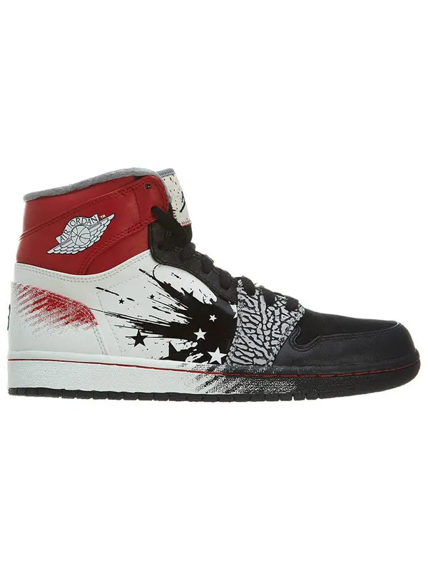 Кроссовки 1 retro high x dave white Air Jordan — изображение 2 из 4, черный/красный-белый