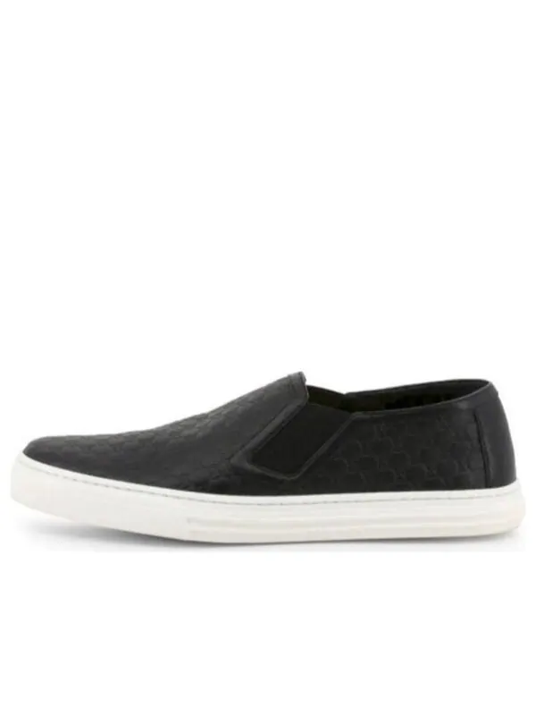 Кроссовки microssima pattern leather slip on 'black' Gucci — изображение 1 из 4, черный