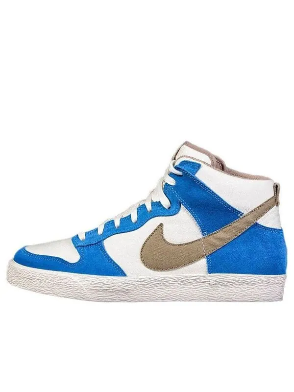 Кроссовки данк высокие Nike — изображение 1 из 4, кремовый/синий/хаки