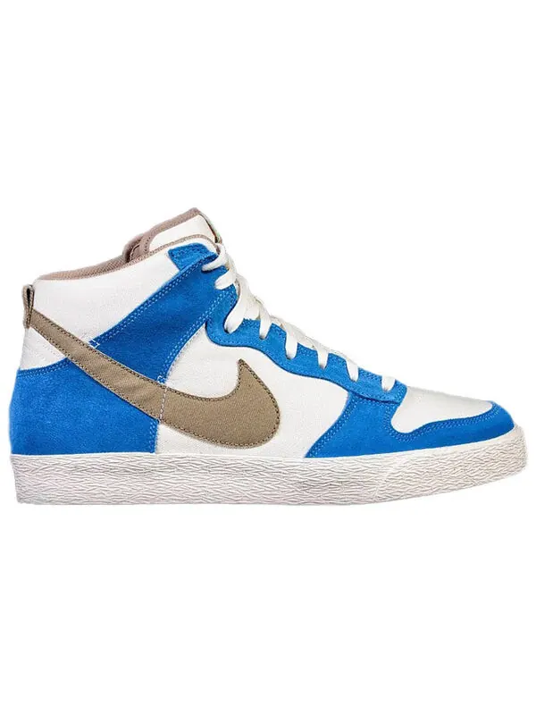 Кроссовки данк высокие Nike — изображение 2 из 4, кремовый/синий/хаки