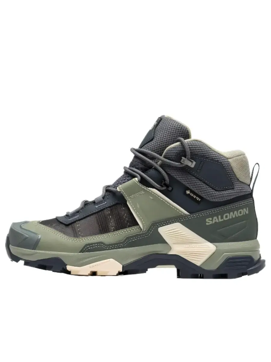 Кроссовки Salomon X Ultra 5 Mid GTX 'Green Dark Grey' — изображение 1 из 4, зеленый