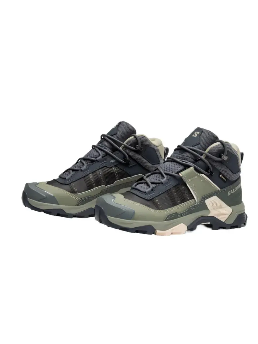 Кроссовки Salomon X Ultra 5 Mid GTX 'Green Dark Grey' — изображение 2 из 4, зеленый