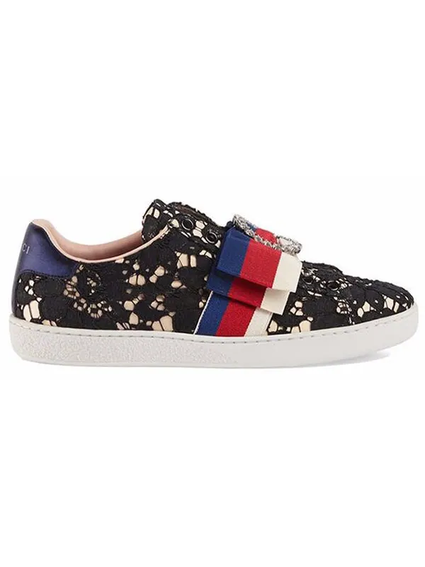 Кроссовки ace 'dark flower' Gucci — изображение 2 из 4, синий