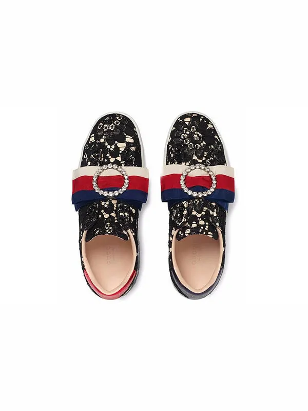 Кроссовки ace 'dark flower' Gucci — изображение 3 из 4, синий