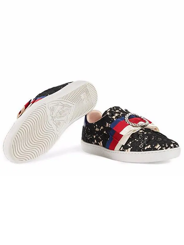 Кроссовки ace 'dark flower' Gucci — изображение 4 из 4, синий