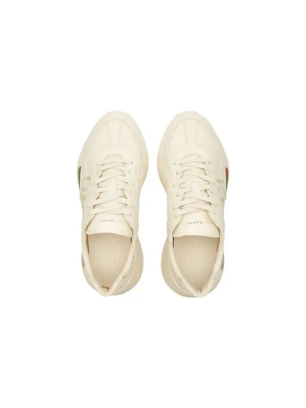 Кроссовки rhython leather sneaker 'logo' Gucci — изображение 3 из 5, слоновая кость