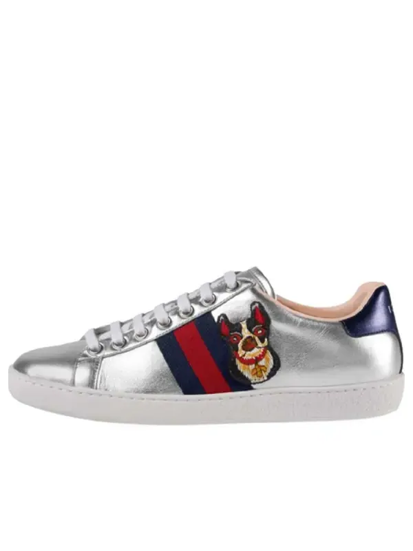 Кроссовки ace 'year of the dog - metallic silver' Gucci — изображение 1 из 3, металлик серебристый