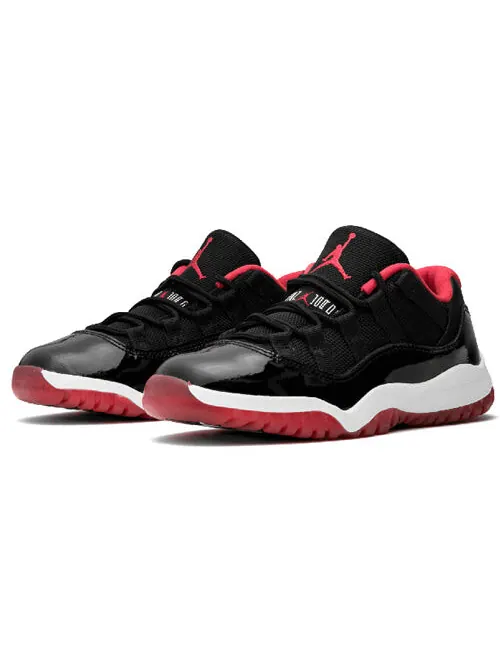 Кроссовки 11 ретро низкие Air Jordan — изображение 2 из 4, черный/красный-белый