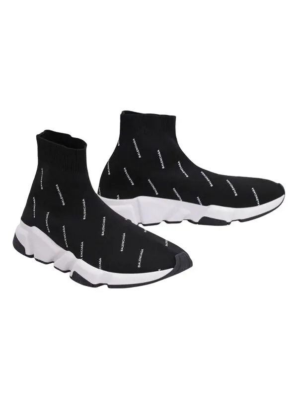 Кроссовки speed 1.0 sneakers 'black logo print' Balenciaga — изображение 2 из 3, черный/белый