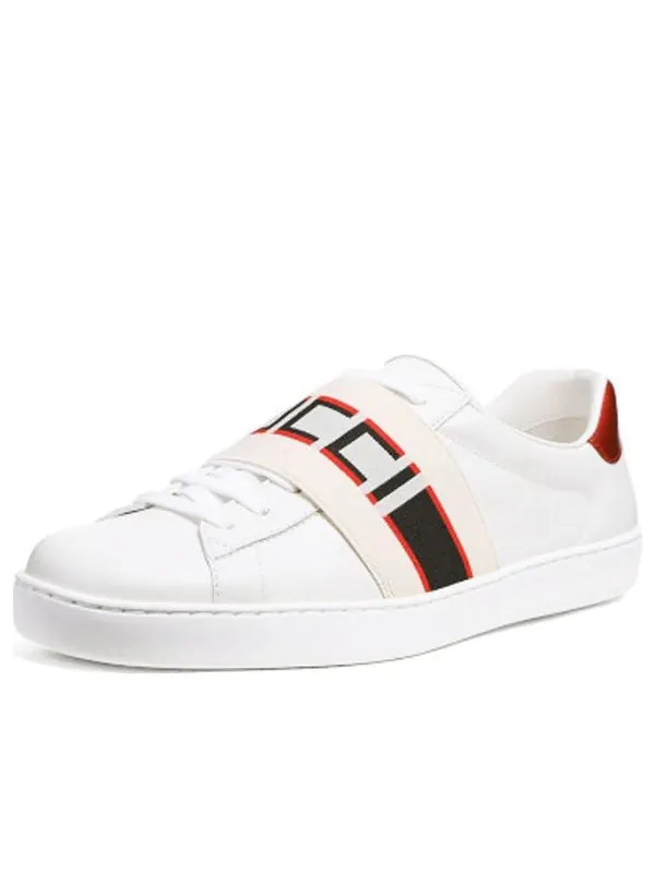 Кроссовки stripe leather sneaker Gucci — изображение 1 из 4, белый
