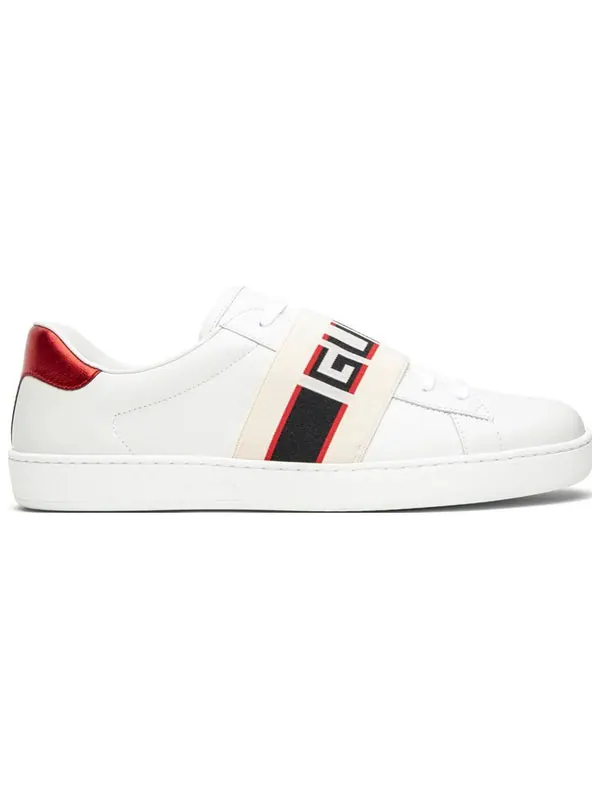 Кроссовки stripe leather sneaker Gucci — изображение 2 из 4, белый