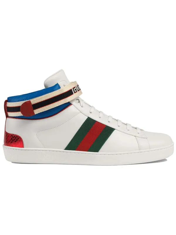 Кроссовки stripe ace high top Gucci — изображение 2 из 4, белый