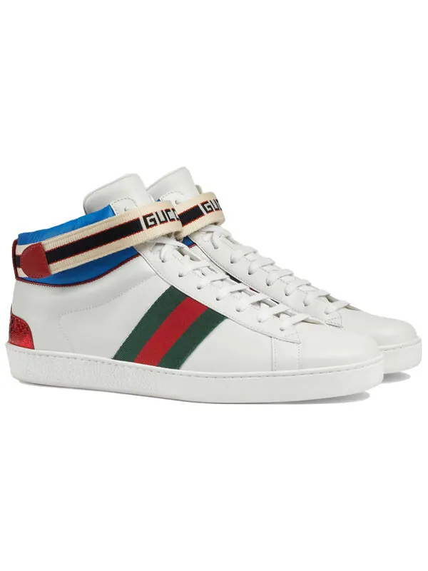 Кроссовки stripe ace high top Gucci — изображение 3 из 4, белый