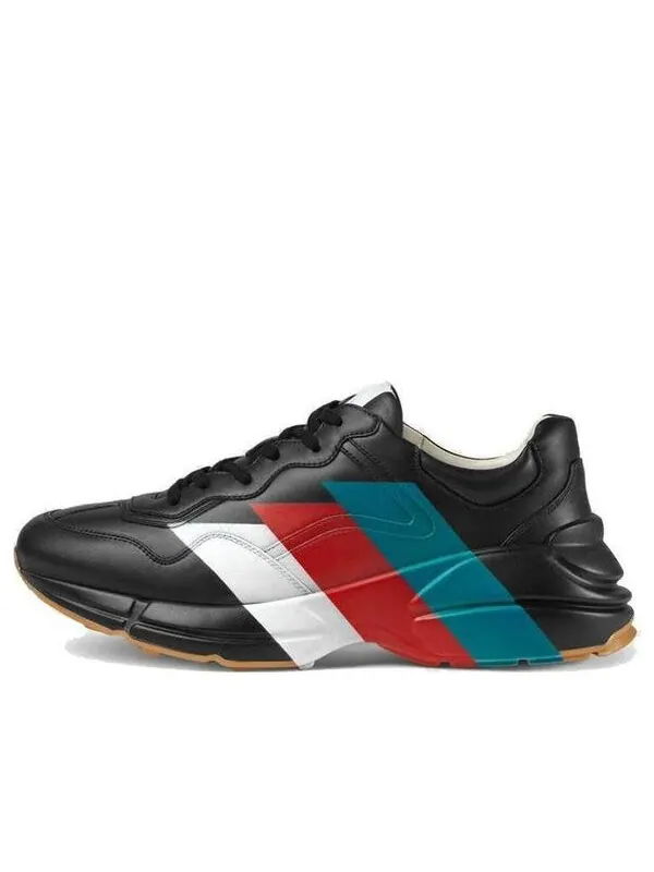 Кроссовки rhyton 'web print - black' Gucci — изображение 1 из 4, черный