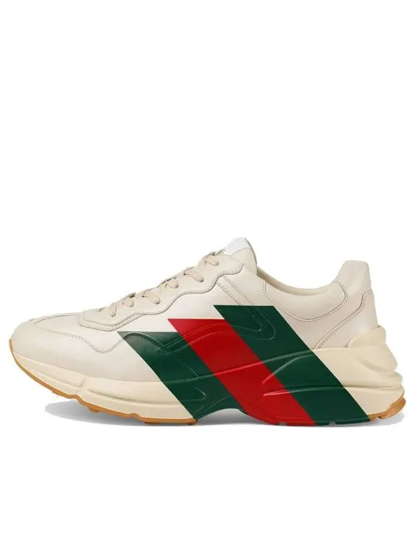 Кроссовки rhyton 'web print' Gucci — изображение 1 из 4, белый